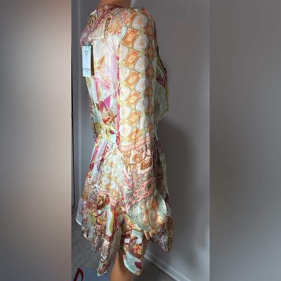 Guess Pastel Patterned Long Sleeve Dress - Picture 6 of 11